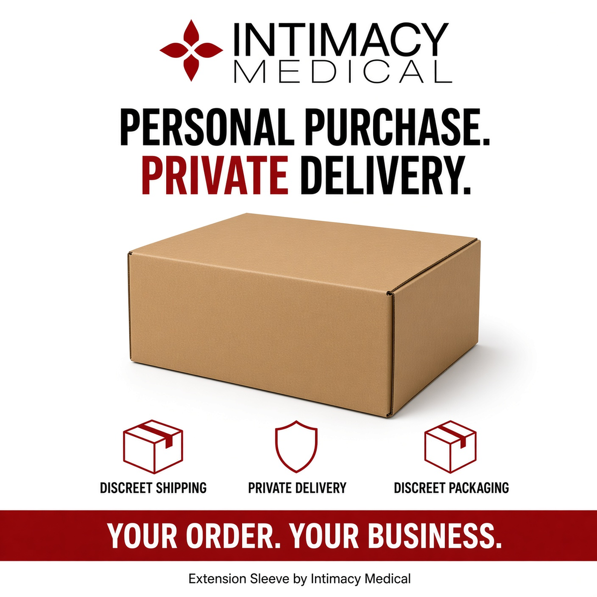 Intimacy Medical discreet packaging and private delivery.